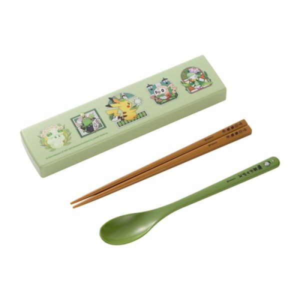 Photo1: Pokemon Center 2024 Cafe Chadesu Chopsticks & Spoon with Case Bento (1)