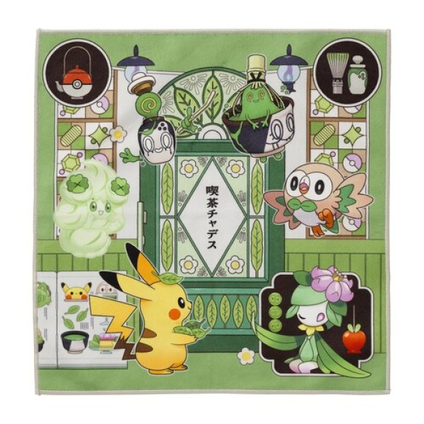 Photo1: Pokemon Center 2024 Cafe Chadesu Hand towel Handkerchief (1)