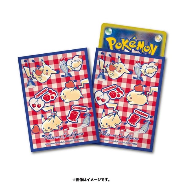 Photo1: Pokemon Center Original Card Game Sleeve Pikachu and Hearts 64 sleeves (1)