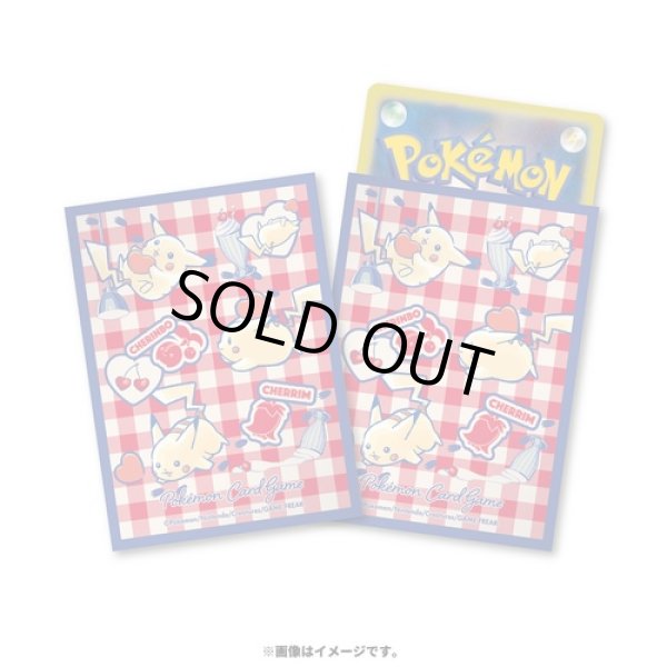 Photo1: Pokemon Center Original Card Game Sleeve Pikachu and Hearts 64 sleeves (1)