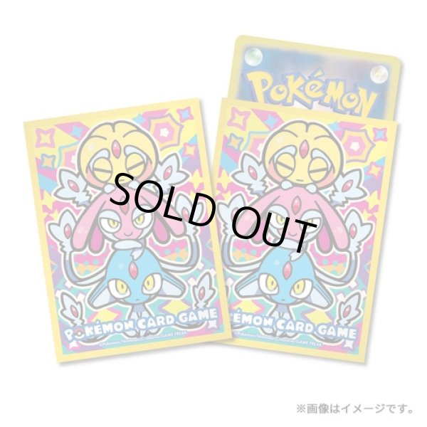 Photo1: Pokemon Center Original Card Game Sleeve Colorful Triple Uxie Mesprit Azelf 64 sleeves (1)