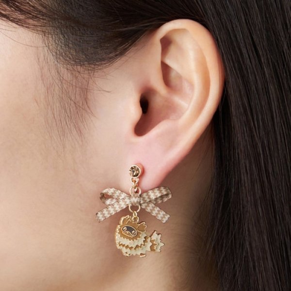 Photo4: Pokemon Center 2025 Similar Companions Pierced Earrings Zigzagoon (4)