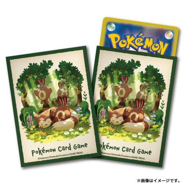 Photo1: Pokemon Center Original Card Game Sleeve Furret & Sentret 64 sleeves (1)