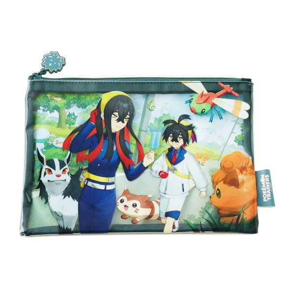 Photo1: Pokemon Center 2024 POKEMON TRAINERS KIMITAKA NO SATO Pouch case bag (1)