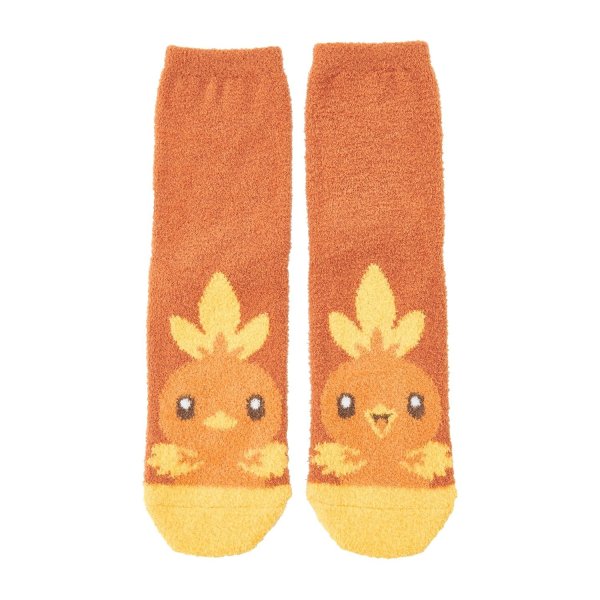 Photo1: Pokemon Center 2024 Socks for Women 23 - 25 cm 1 Pair Fluffy MOKOMOKO Torchic (1)