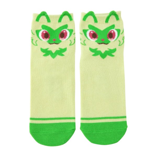 Photo1: Pokemon Center 2024 Socks with Ears for Women 23 - 25 cm 1 Pair Middle Sprigatito (1)
