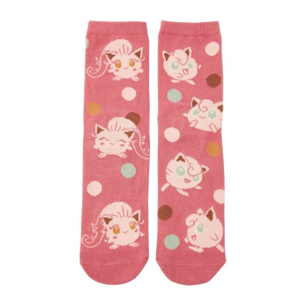 Photo1: Pokemon Center 2024 Socks for Women 23 - 25 cm 1 Pair Middle Jigglypuff Scream Tail (1)