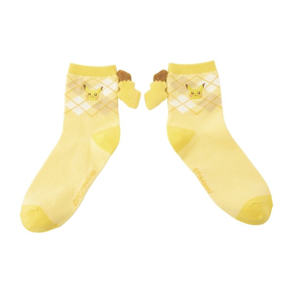 Photo1: Pokemon Center 2024 Socks with Tails for Women 23 - 25 cm 1 Pair Pikachu (1)