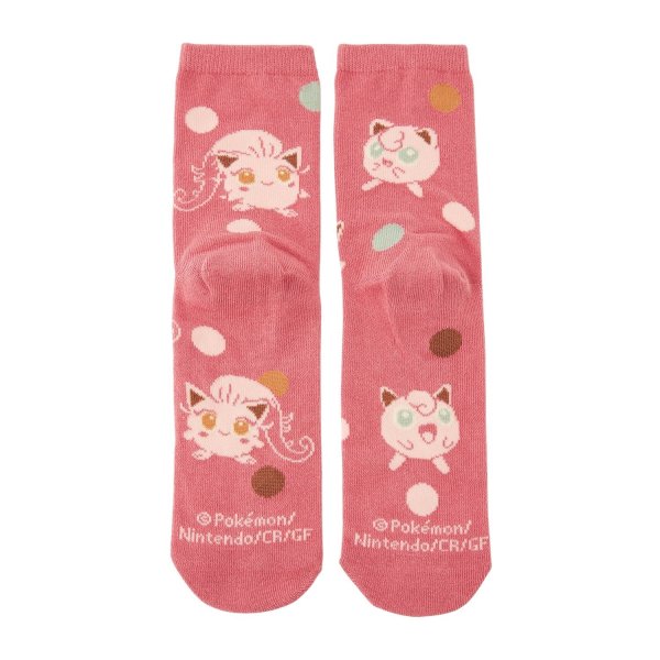 Photo2: Pokemon Center 2024 Socks for Women 23 - 25 cm 1 Pair Middle Jigglypuff Scream Tail (2)