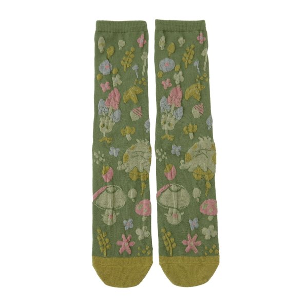 Photo1: Pokemon Center 2024 Socks for Women 23 - 25 cm 1 Pair Middle Botanical (1)