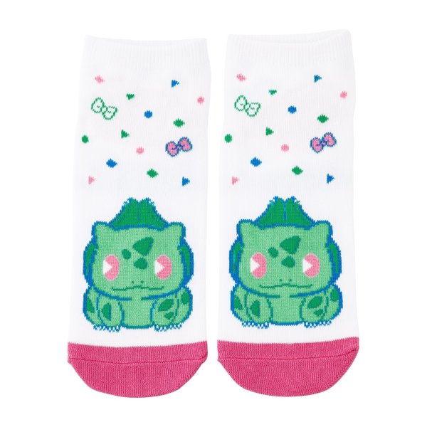 Photo1: Pokemon Center 2024 Socks for Women 23 - 25 cm 1 Pair Short SAIKO SODA Refresh Bulbasaur (1)