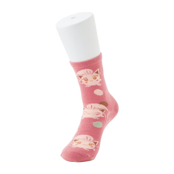 Photo3: Pokemon Center 2024 Socks for Women 23 - 25 cm 1 Pair Middle Jigglypuff Scream Tail (3)