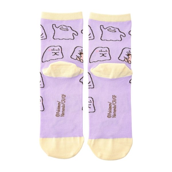Photo2: Pokemon Center 2026 Socks for Women 23 - 25 cm 1 Pair Middle Facial Expressions Ditto (2)