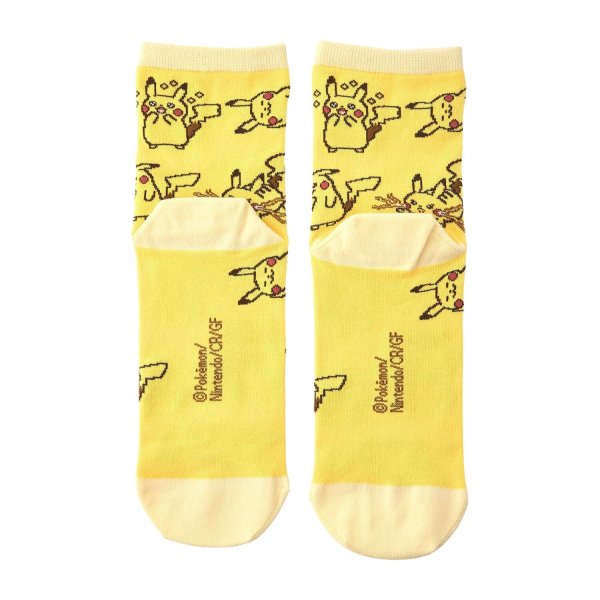 Photo2: Pokemon Center 2026 Socks for Women 23 - 25 cm 1 Pair Middle Facial Expressions Pikachu (2)