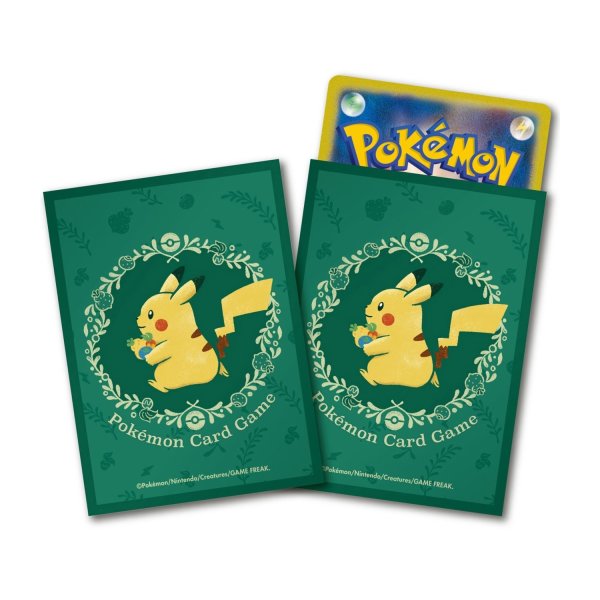 Photo1: Pokemon Center Original Card Game Sleeve Pikachu & Berries 64 sleeves (1)