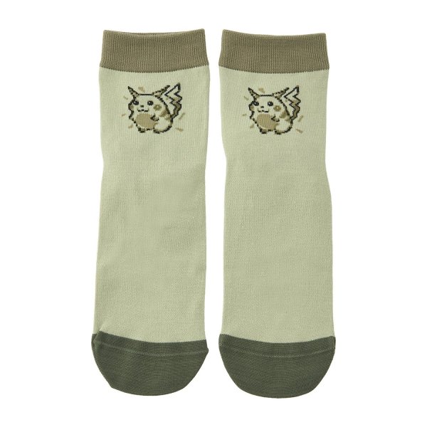 Photo1: Pokemon Center 2026 Socks for Women 23 - 25 cm 1 Pair Middle Game Dot Pikachu (1)