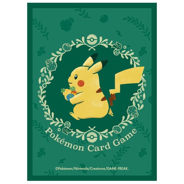 Photo2: Pokemon Center Original Card Game Sleeve Pikachu & Berries 64 sleeves (2)