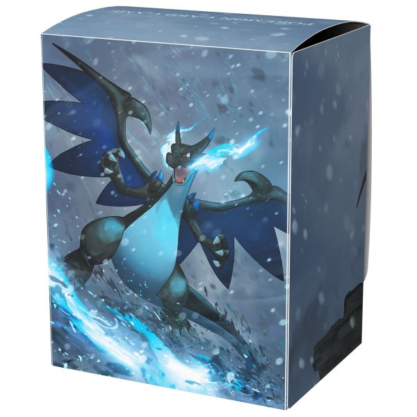 Photo2: Pokemon Center Original Card Game Flip deck case Mega Charizard X Old castle (2)