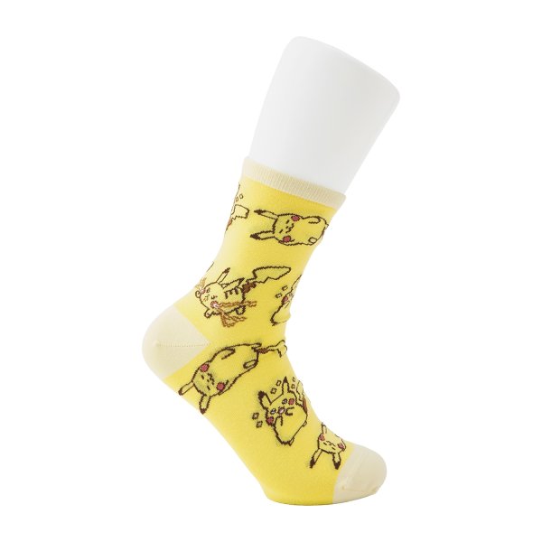 Photo3: Pokemon Center 2026 Socks for Women 23 - 25 cm 1 Pair Middle Facial Expressions Pikachu (3)
