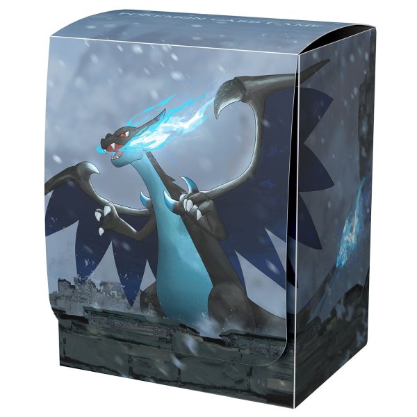 Photo1: Pokemon Center Original Card Game Flip deck case Mega Charizard X Old castle (1)