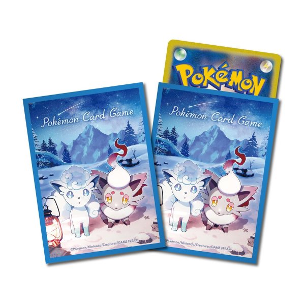 Photo1: Pokemon Center Original Card Game Sleeve Snowy Gathering Blue Premium Gloss 64 sleeves (1)