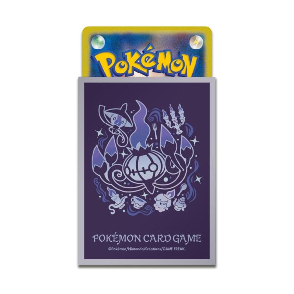 Photo2: Pokemon Center Original Card Game Sleeve Chandelure Evolutions Gray Premium Gloss 64 sleeves (2)