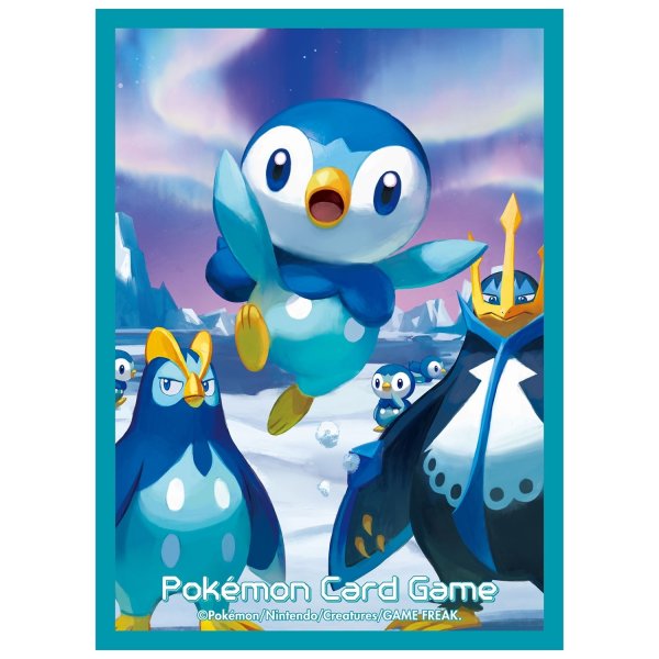 Photo2: Pokemon Center Original Card Game Sleeve Piplup Prinplup Empoleon 64 sleeves (2)