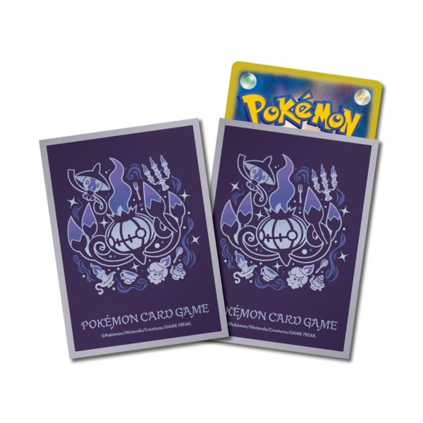 Photo1: Pokemon Center Original Card Game Sleeve Chandelure Evolutions Gray Premium Gloss 64 sleeves (1)