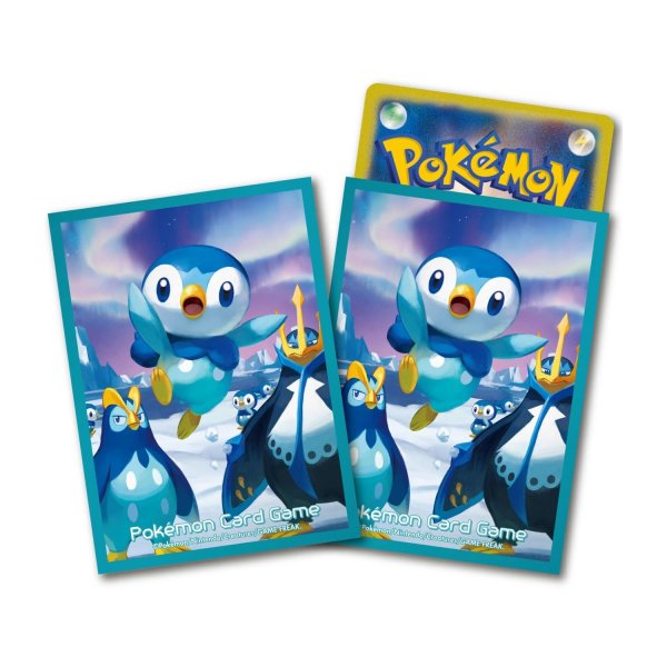 Photo1: Pokemon Center Original Card Game Sleeve Piplup Prinplup Empoleon 64 sleeves (1)