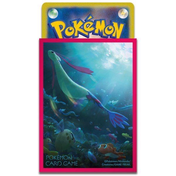 Photo2: Pokemon Center Original Card Game Sleeve Milotic Pink Premium Gloss 64 sleeves (2)