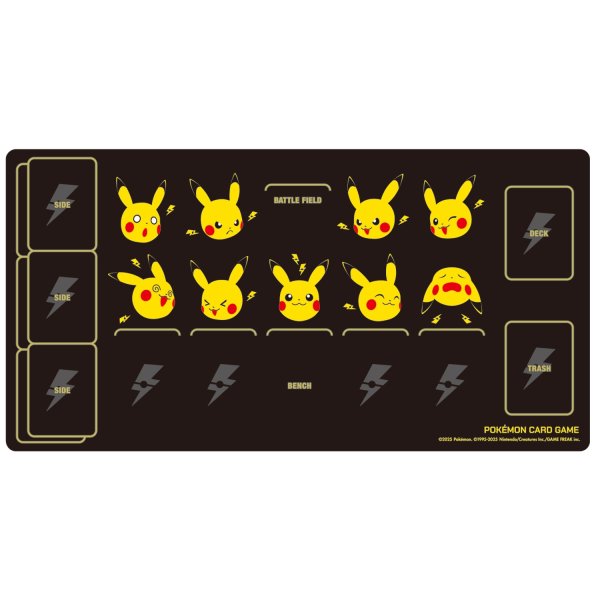 Photo1: Pokemon Center Original Card Game Rubber play mat Pikachu and Thunder (1)