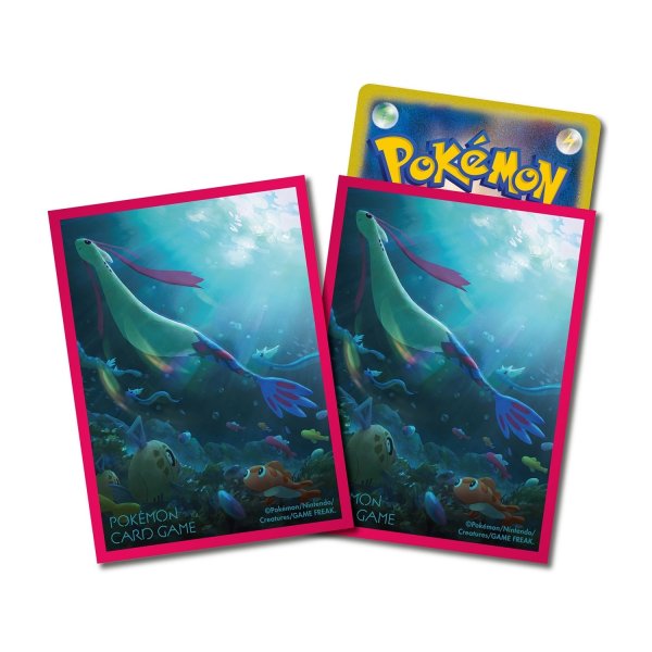 Photo1: Pokemon Center Original Card Game Sleeve Milotic Pink Premium Gloss 64 sleeves (1)