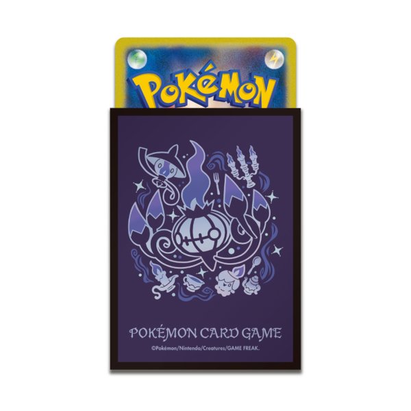 Photo2: Pokemon Center Original Card Game Sleeve Chandelure Evolutions Black Premium Gloss 64 sleeves (2)