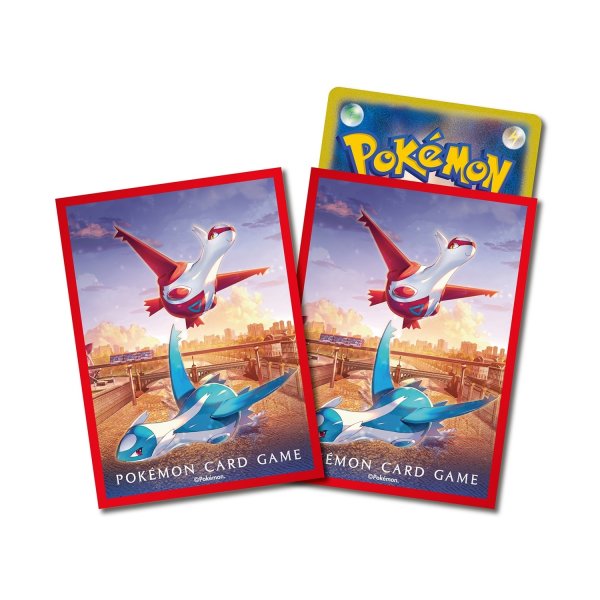 Photo1: Pokemon Center Original Card Game Sleeve Latias & Latios Assist Red 64 sleeves (1)