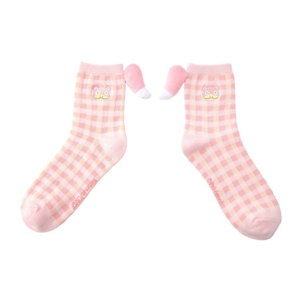 Photo1: Pokemon Center 2026 Socks with Tails for Women 23 - 25 cm 1 Pair Slowpoke (1)