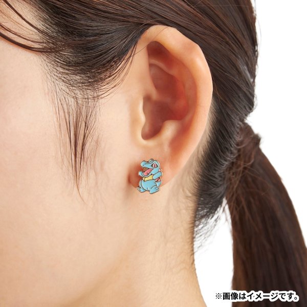 Photo3: Pokemon Center 2026 Pokemon Face Earrings - Pierced Earrings ver. #49 Totodile 1 pc (3)