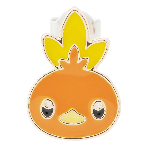 Photo1: Pokemon Center 2025 Pokemon Face Earrings - Pierced Earrings ver. #45 Torchic 1 pc (1)