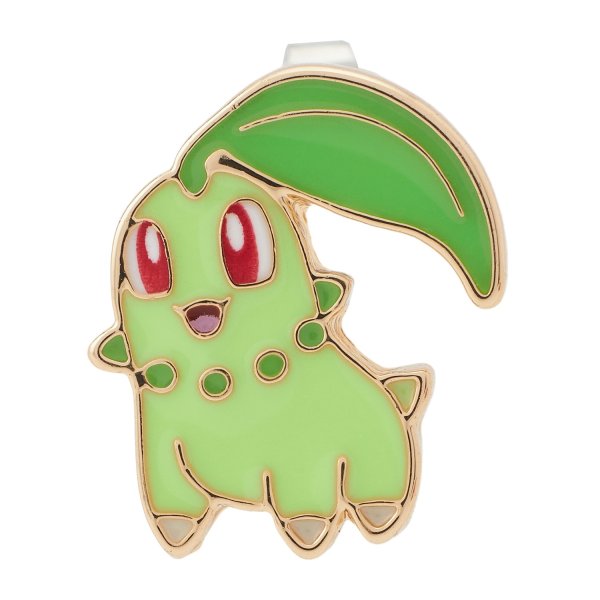 Photo1: Pokemon Center 2025 Pokemon Face Earrings - Pierced Earrings ver. #44 Chikorita 1 pc (1)