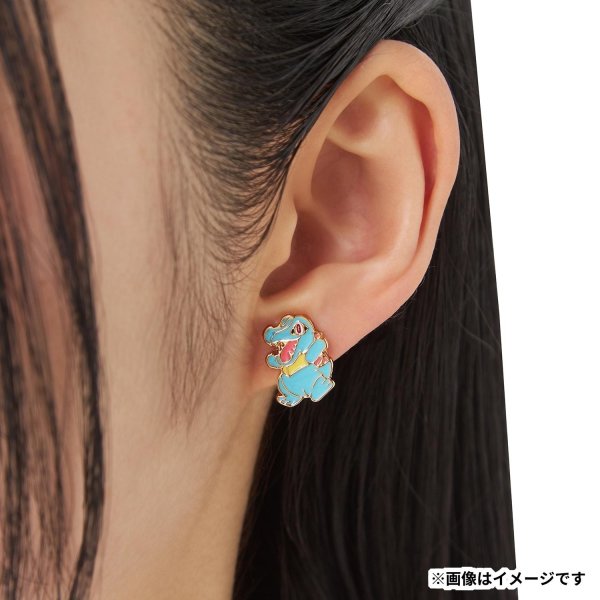 Photo3: Pokemon Center 2026 Pokemon Face Earrings - Clips Earrings ver. #49 Totodile 1 pc (3)
