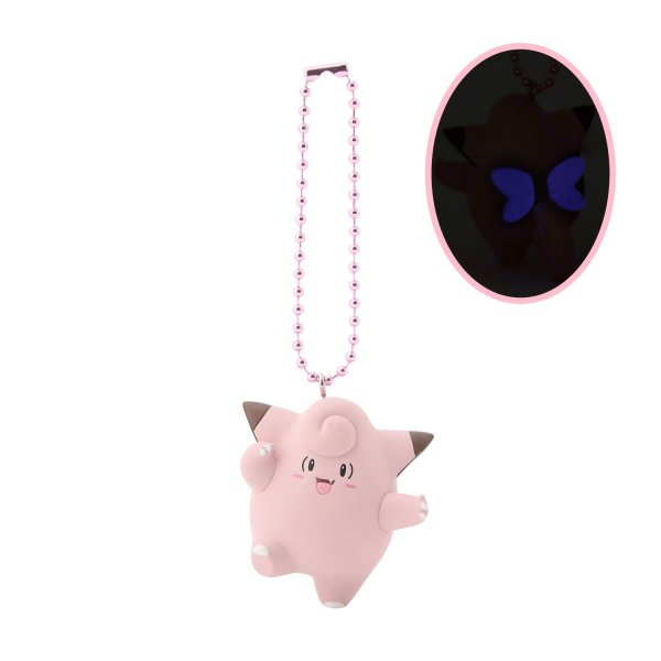Photo1: Pokemon Center 2025 Glow in the dark Figure charm Key chain Clefairy (1)