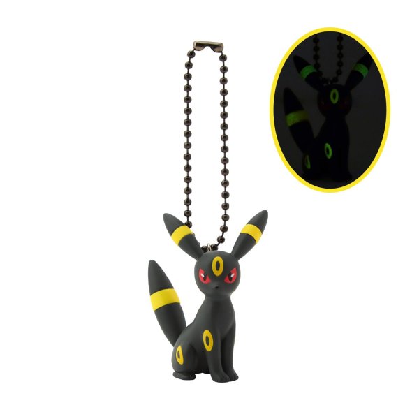 Photo1: Pokemon Center 2025 Glow in the dark Figure charm Key chain Umbreon (1)