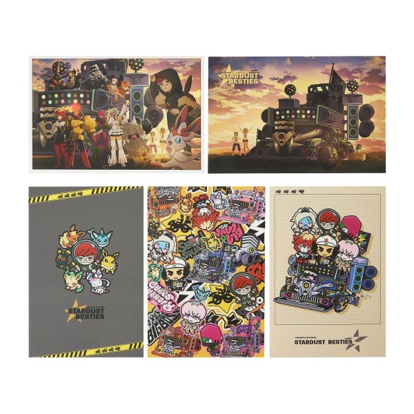 Photo1: Pokemon Center 2025 POKEMON TRAINERS STARDUST BESTIES Postcard & Stand Set (1)