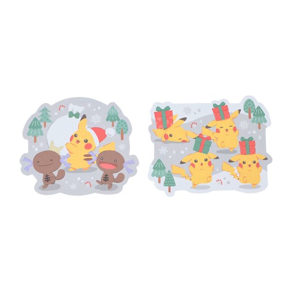 Photo1: Pokemon Center 2026 Preparing For Christmas Pikachu Mini message card set Paldean Wooper (1)