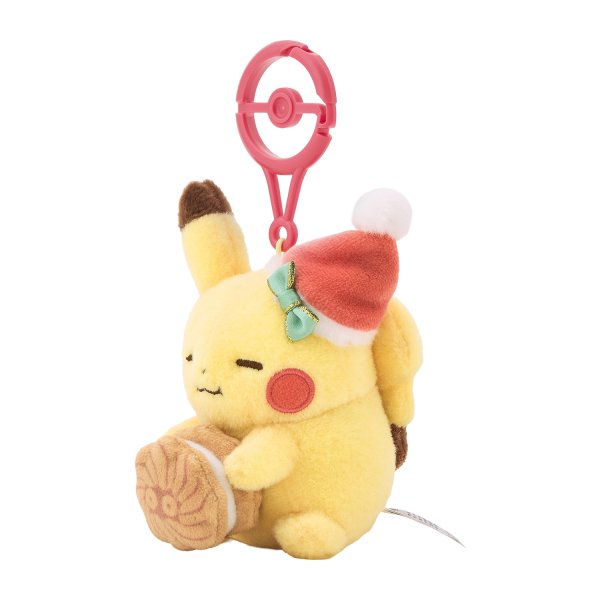 Photo2: Pokemon Center 2026 Preparing For Christmas Pikachu Plush Mascot Key chain Snacking (2)