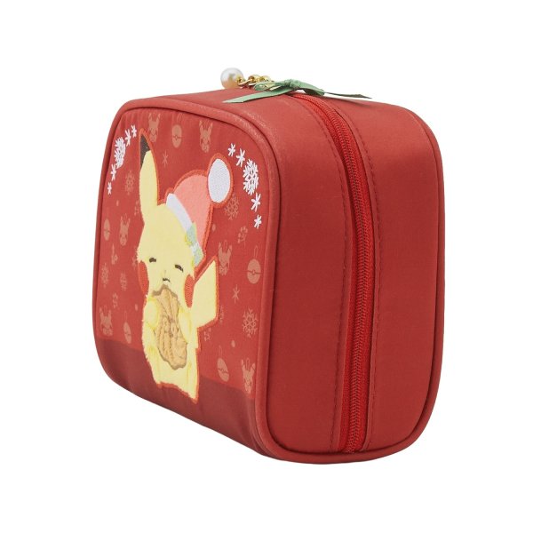Photo2: Pokemon Center 2026 Preparing For Christmas Pikachu Pouch case Bag (2)