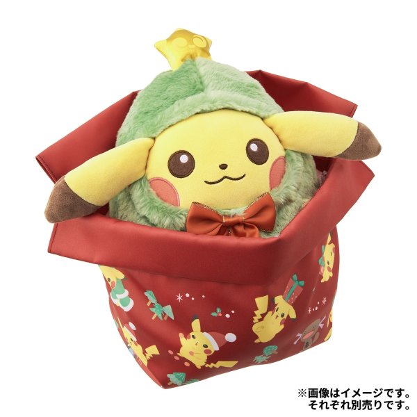 Photo3: Pokemon Center 2026 Preparing For Christmas Pikachu Drawstring Pouch Bag (3)