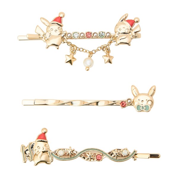 Photo1: Pokemon Center 2026 Give Me Electricity! Hair Pin Clip Dedenne Helioptile Joltik (1)