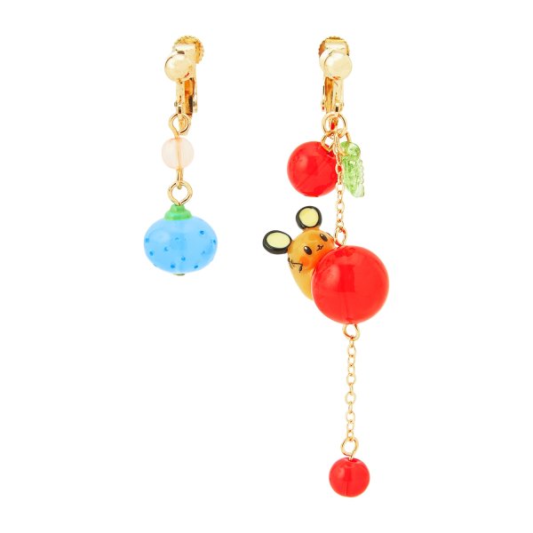 Photo1: Pokemon Center 2025 Pokemon accessory Series Clips Earrings E110 Dedenne (1)