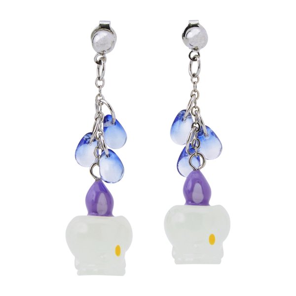 Photo1: Pokemon Center 2025 Pokemon accessory Series Pierced Earrings P108 Litwick (1)