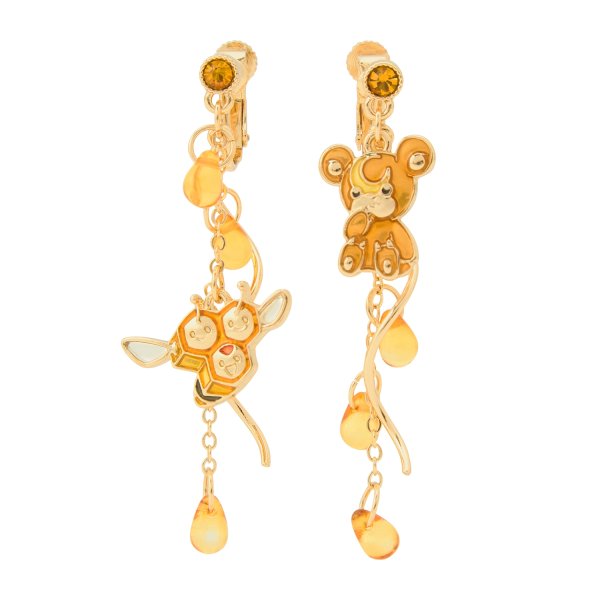 Photo1: Pokemon Center 2026 Pokemon accessory Series Clips Earrings E114 Teddiursa Combee (1)